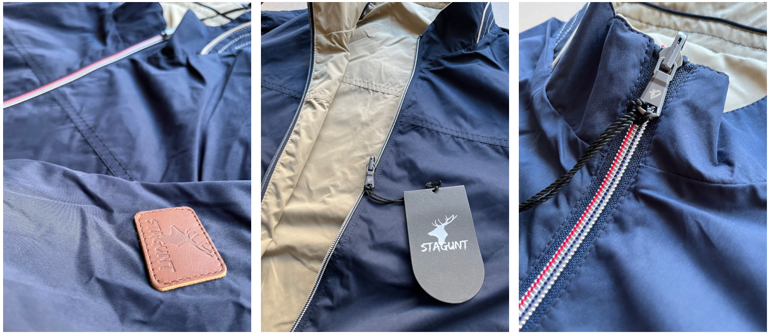 Detailansicht der Stagunt Twin Wendejacke Blau-Beige