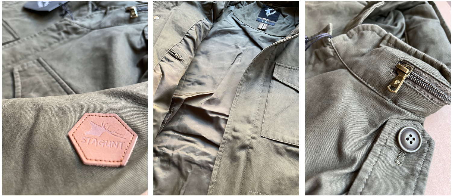 Detailansicht der Stagunt Force Jacke mit Knöpfen und Gummizug