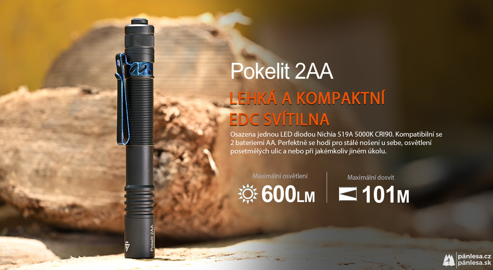AceBeam Pokelit 2AA, 600 lm, black - LED svítilna, černá