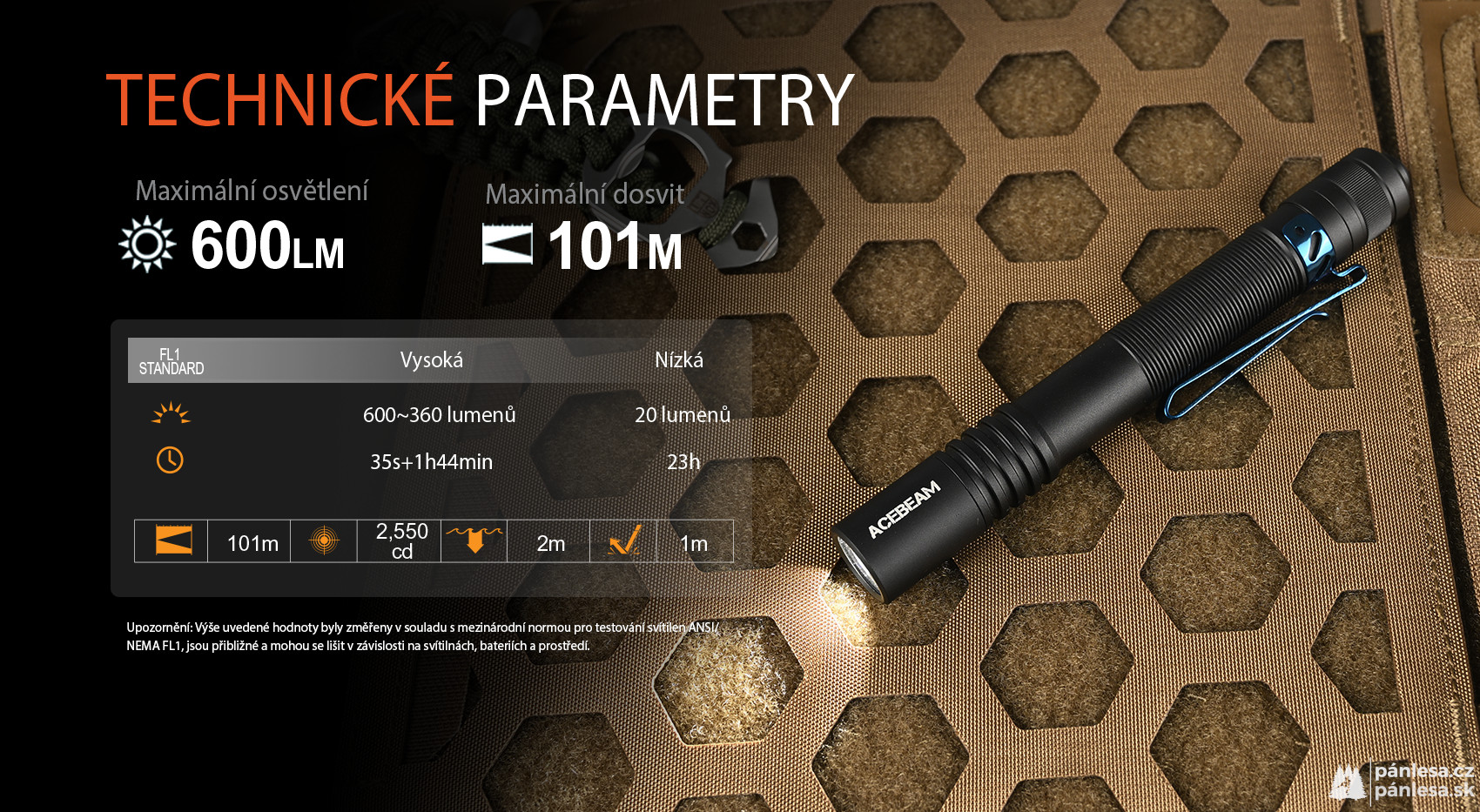 AceBeam Pokelit 2AA, 600 lm, black - LED svítilna, černá