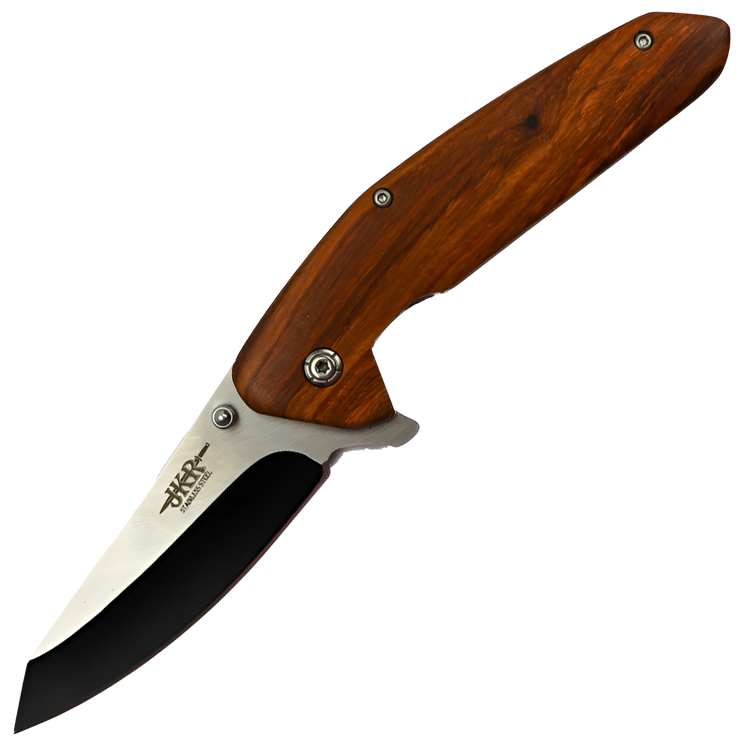JKR Klappmesser, 8,7 cm, rotes Holz