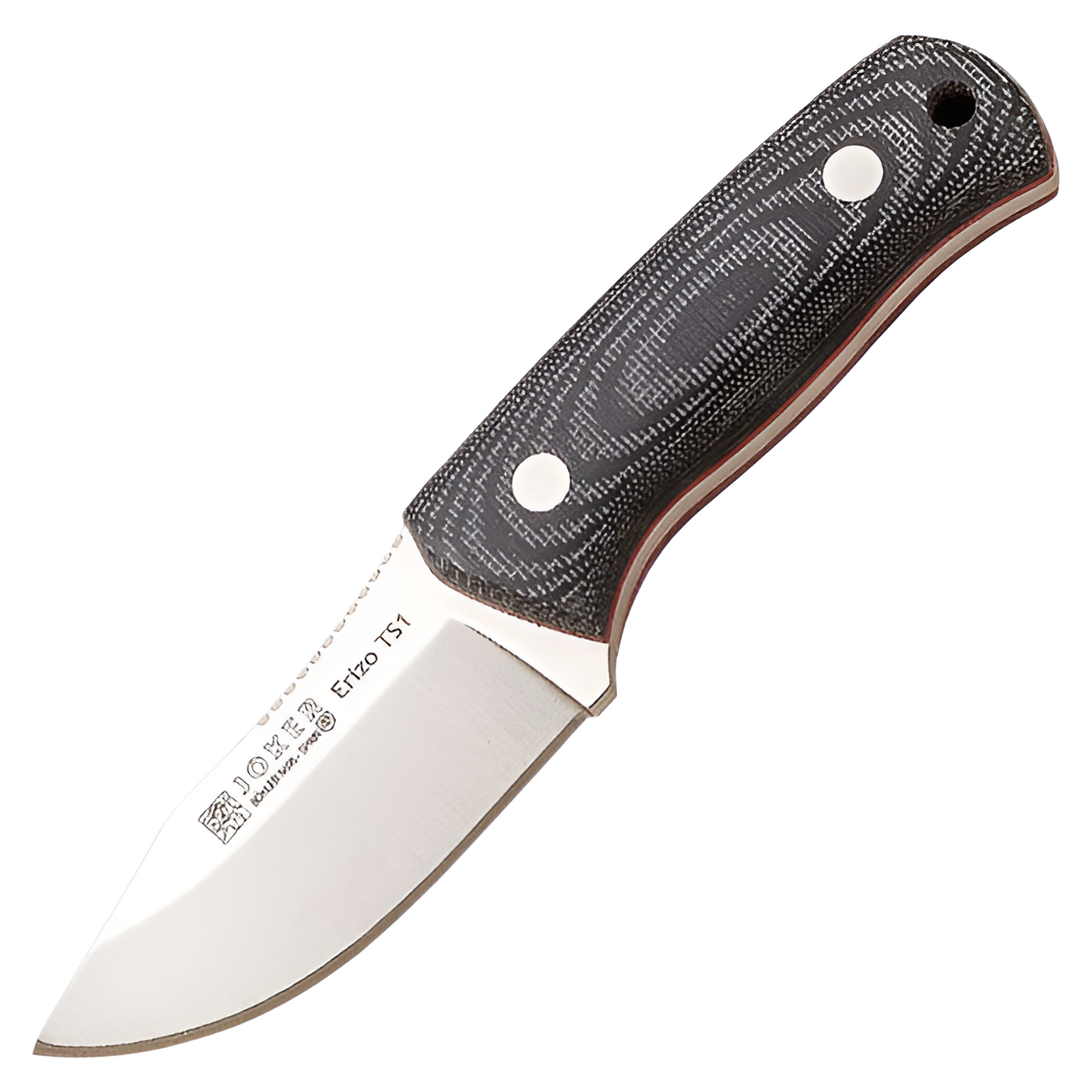 Joker Erizo TS1 - Bushcraftmesser, 7,5 cm, Micarta, Schwarz