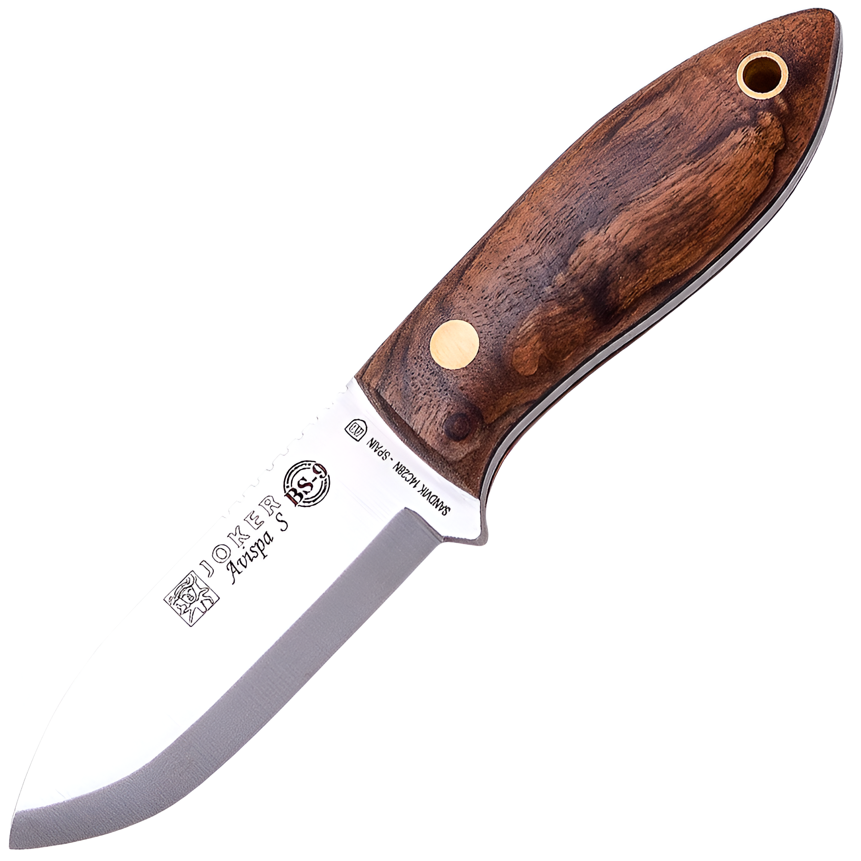 Joker Avispa S BS9 - Bushcraftmesser, 8 cm, Walnussholz